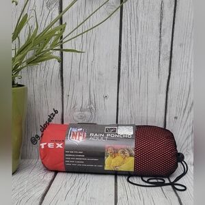 NFL Houston Texans Reusable Adult Rain Poncho Hooded & Storage Pouch,NWT